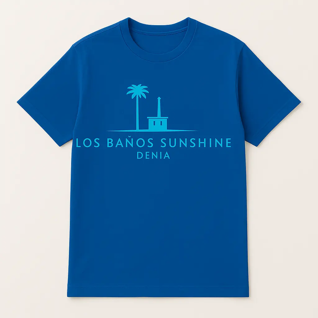 camiseta los baños azul